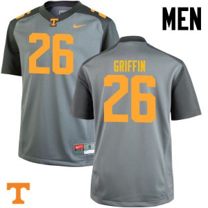 #26 Stephen Griffin Tennessee Vols Men Official Jersey Gray