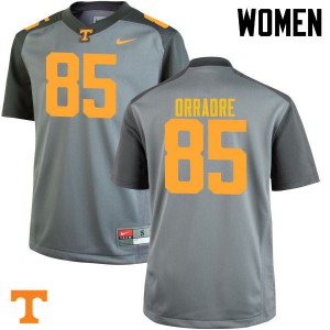 #85 Thomas Orradre Tennessee Vols Women NCAA Jersey Gray