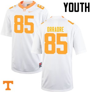 #85 Thomas Orradre Vols Youth University Jerseys White