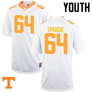#64 Tommy Sprague Vols Youth University Jersey White