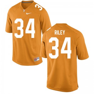 #34 Trel Riley Tennessee Men Stitch Jerseys Orange