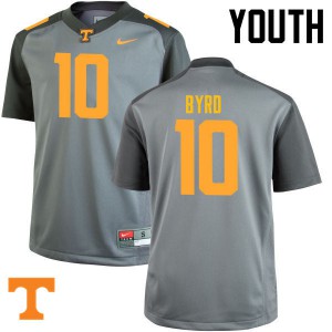 #10 Tyler Byrd Tennessee Vols Youth NCAA Jerseys Gray