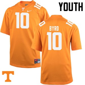 #10 Tyler Byrd Tennessee Vols Youth NCAA Jerseys Orange
