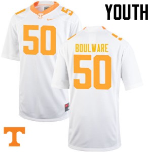 #50 Venzell Boulware Tennessee Vols Youth Player Jersey White