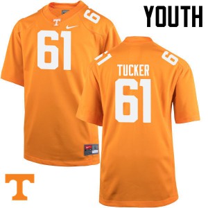 #61 Willis Tucker Tennessee Vols Youth Embroidery Jerseys Orange