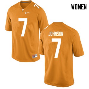 #7 Brandon Johnson Tennessee Women University Jerseys Orange