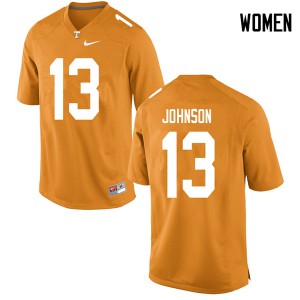 #13 Deandre Johnson Tennessee Volunteers Women Football Jerseys Orange