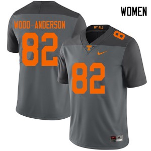 #82 Dominick Wood-Anderson Tennessee Women Official Jersey Gray