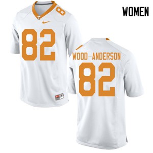 #82 Dominick Wood-Anderson Tennessee Vols Women University Jersey White