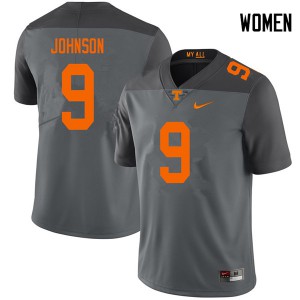 #9 Garrett Johnson Tennessee Vols Women Official Jersey Gray
