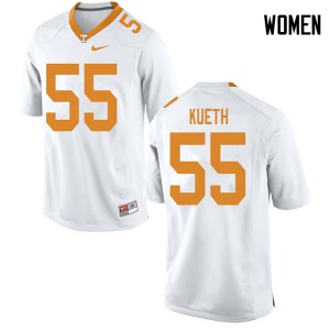 #55 Gatkek Kueth UT Women NCAA Jersey White