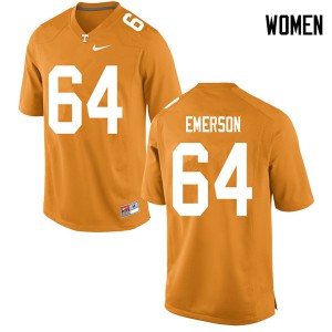 #64 Greg Emerson Tennessee Women Embroidery Jerseys Orange