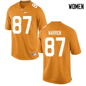 #87 Jacob Warren Tennessee Vols Women NCAA Jersey Orange