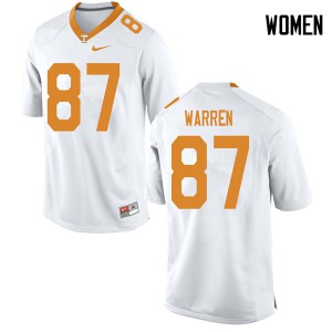 #87 Jacob Warren Tennessee Volunteers Women Football Jersey White