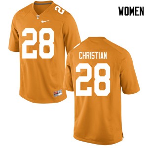 #28 James Christian Tennessee Volunteers Women Official Jerseys Orange