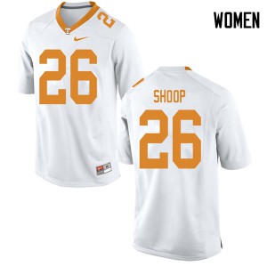 #26 Jay Shoop Tennessee Women College Jerseys White