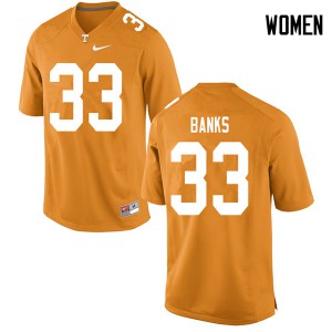 #33 Jeremy Banks Vols Women Player Jersey Orange