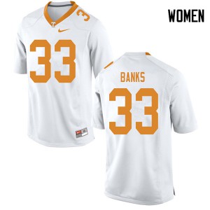 #33 Jeremy Banks Tennessee Volunteers Women NCAA Jersey White