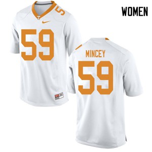 #59 John Mincey Vols Women NCAA Jerseys White