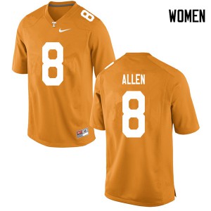 #8 Jordan Allen Tennessee Vols Women High School Jersey Orange