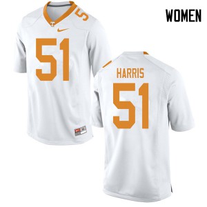 #51 Kingston Harris Vols Women High School Jersey White