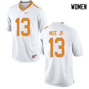 #13 Richard Mize Jr. Tennessee Volunteers Women University Jerseys White