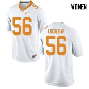 #56 Riley Locklear Tennessee Women University Jerseys White