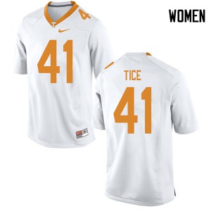 #41 Ryan Tice Tennessee Volunteers Women Football Jersey White