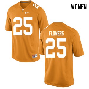 #25 Trevon Flowers Vols Women NCAA Jerseys Orange