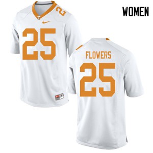 #25 Trevon Flowers Tennessee Women NCAA Jersey White