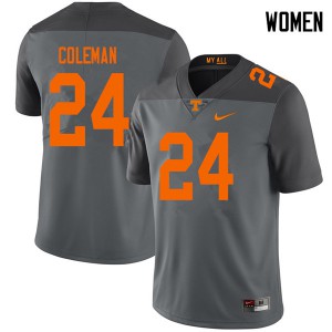 #24 Trey Coleman Tennessee Women University Jersey Gray