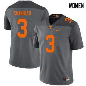 #3 Ty Chandler UT Women NCAA Jerseys Gray