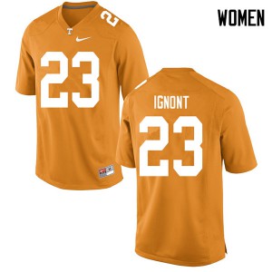 #23 Will Ignont Vols Women Official Jerseys Orange