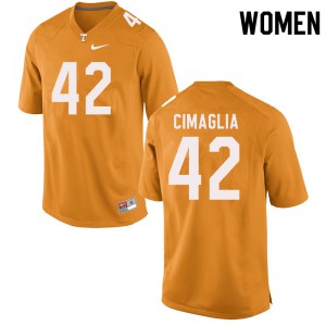 #42 Brent Cimaglia Vols Women Embroidery Jersey Orange