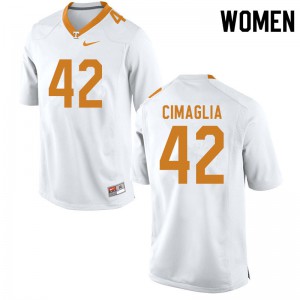 #42 Brent Cimaglia Tennessee Vols Women NCAA Jerseys White