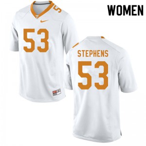 #53 Dawson Stephens Tennessee Volunteers Women Stitched Jerseys White