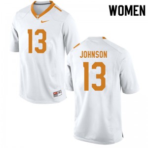 #13 Deandre Johnson Vols Women NCAA Jerseys White
