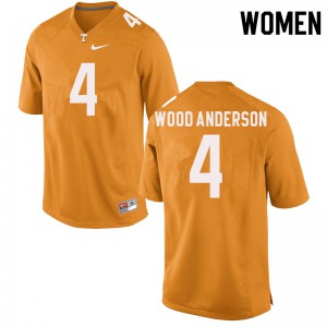 #4 Dominick Wood-Anderson Tennessee Vols Women College Jerseys Orange
