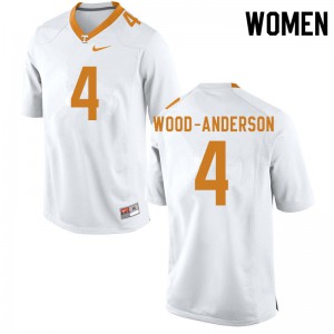 #4 Dominick Wood-Anderson Tennessee Women University Jerseys White