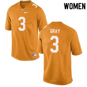 #3 Eric Gray Vols Women College Jerseys Orange