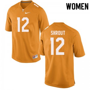 #12 J.T. Shrout Vols Women Football Jerseys Orange