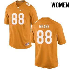 #88 Jerrod Means Tennessee Vols Women Player Jerseys Orange