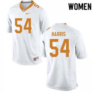 #54 Kingston Harris Tennessee Women Football Jerseys White