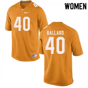 #40 Matt Ballard UT Women University Jerseys Orange