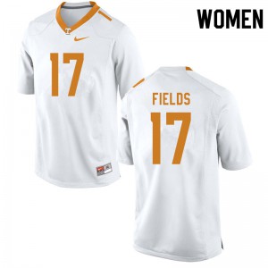 #17 Tyus Fields Tennessee Women Stitch Jerseys White