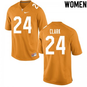 #24 Hudson Clark Tennessee Vols Women Football Jersey Orange