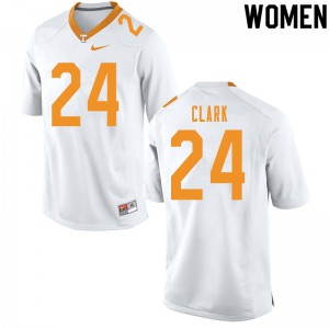 #24 Hudson Clark Tennessee Vols Women Stitch Jerseys White