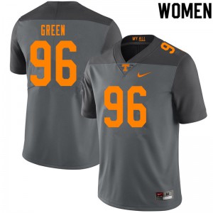 #96 Isaac Green Tennessee Vols Women Stitched Jersey Gray