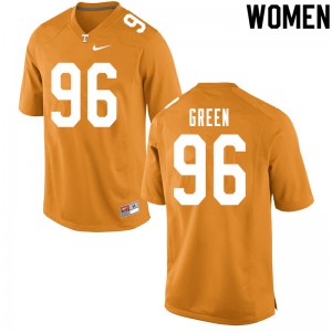 #96 Isaac Green Tennessee Vols Women Football Jersey Orange