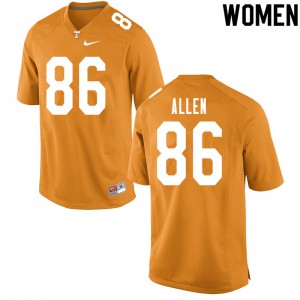 #86 Jordan Allen Vols Women University Jersey Orange